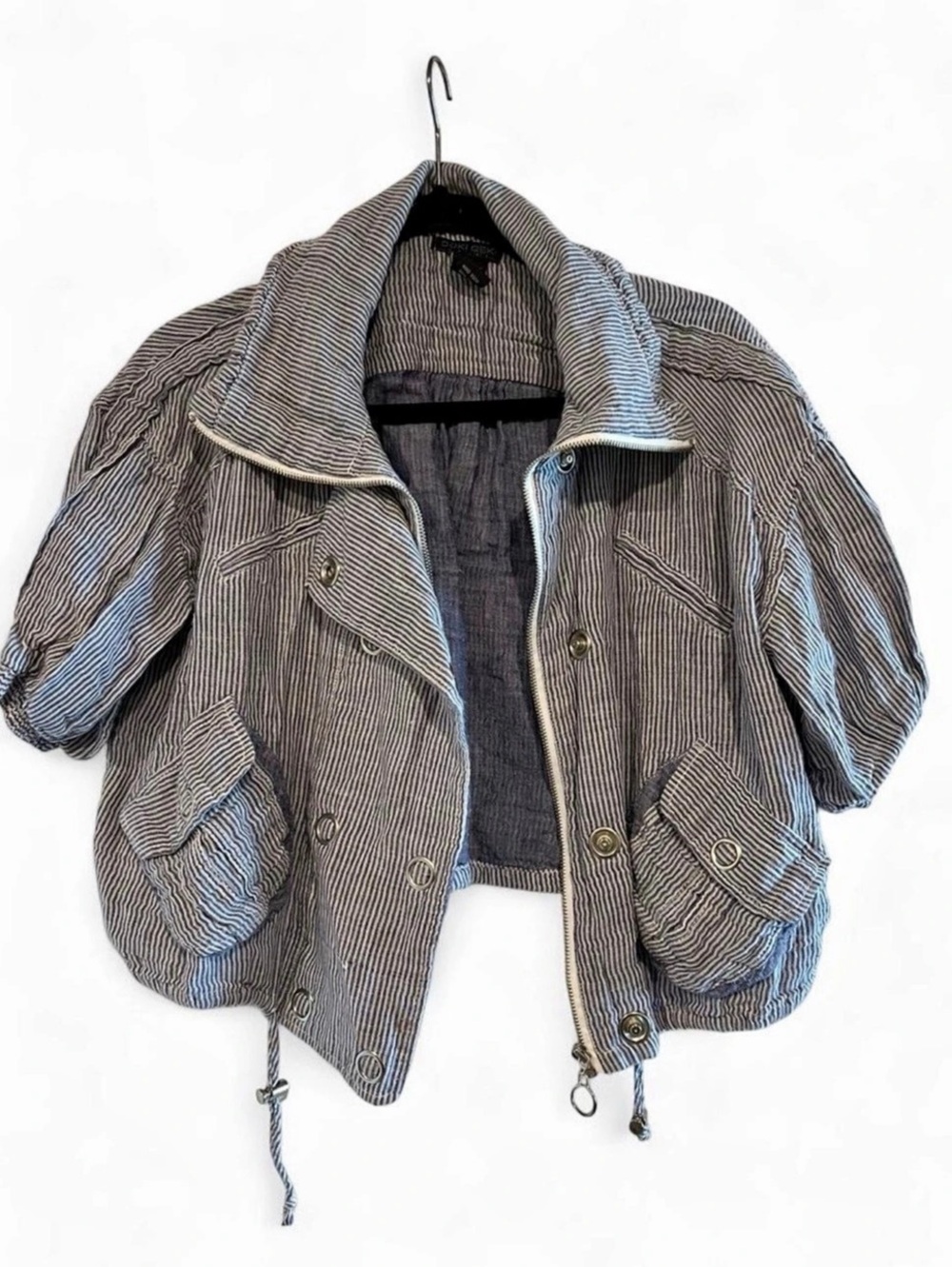 DOLI GEKI Striped Utility Jacket Cotton Size Small